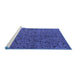 Sideview of Machine Washable Abstract Blue Modern Rug, wshabs4368blu