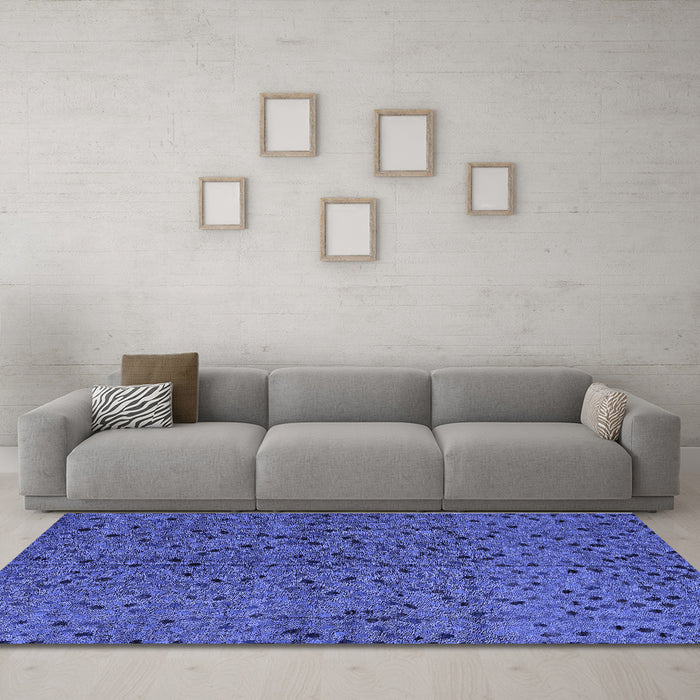 Machine Washable Abstract Blue Modern Rug in a Living Room, wshabs4368blu