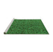 Sideview of Machine Washable Abstract Green Modern Area Rugs, wshabs4368grn