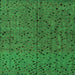 Square Machine Washable Abstract Green Modern Area Rugs, wshabs4368grn