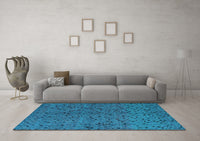 Machine Washable Abstract Light Blue Modern Rug, wshabs4368lblu