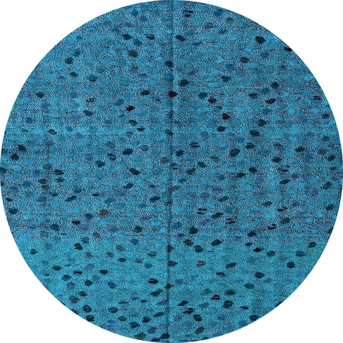Round Abstract Light Blue Modern Rug, abs4368lblu