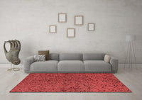 Machine Washable Abstract Red Modern Rug, wshabs4368red