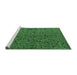 Sideview of Machine Washable Abstract Emerald Green Modern Area Rugs, wshabs4368emgrn