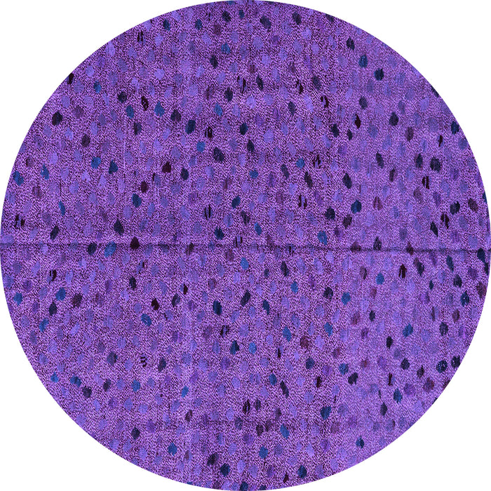 Round Machine Washable Abstract Purple Modern Area Rugs, wshabs4368pur