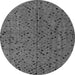 Round Machine Washable Abstract Gray Modern Rug, wshabs4368gry