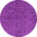 Round Machine Washable Abstract Pink Modern Rug, wshabs4368pnk