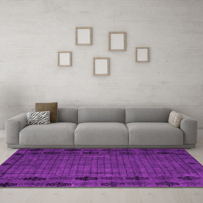 Machine Washable Abstract Pink Modern Rug in a Living Room, wshabs4369pnk