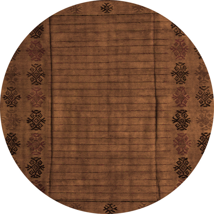 Round Abstract Orange Modern Rug, abs4369org