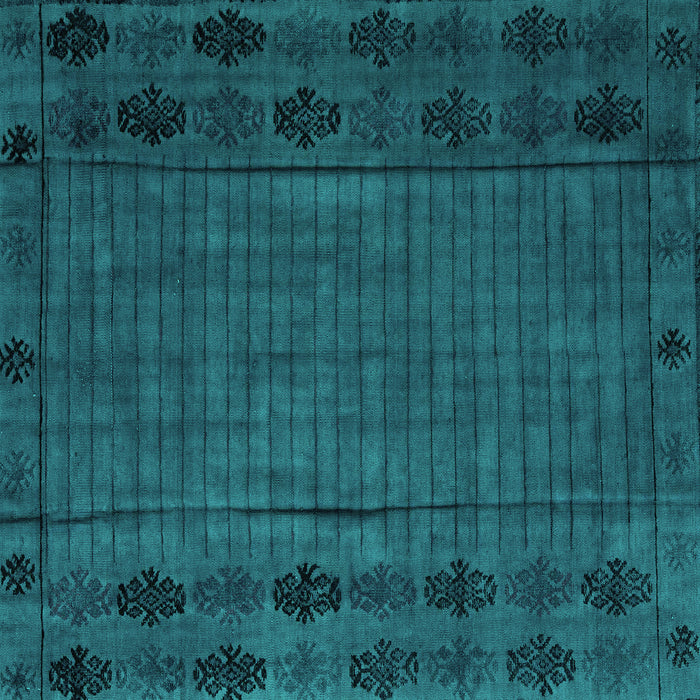 Square Abstract Turquoise Modern Rug, abs4369turq