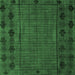 Square Machine Washable Abstract Emerald Green Modern Area Rugs, wshabs4369emgrn