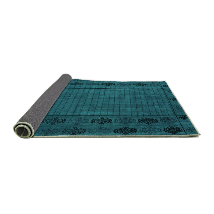 Sideview of Abstract Turquoise Modern Rug, abs4369turq