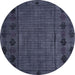 Round Machine Washable Abstract Grape Purple Rug, wshabs4369