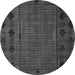 Round Machine Washable Abstract Gray Modern Rug, wshabs4369gry