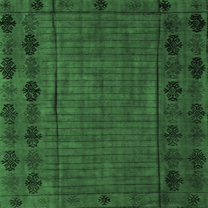 Square Abstract Emerald Green Modern Rug, abs4369emgrn