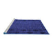 Sideview of Machine Washable Abstract Blue Modern Rug, wshabs4369blu