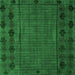 Square Machine Washable Abstract Green Modern Area Rugs, wshabs4369grn