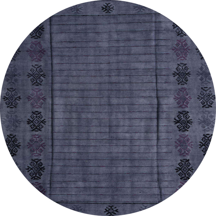 Round Abstract Purple Modern Rug, abs4369