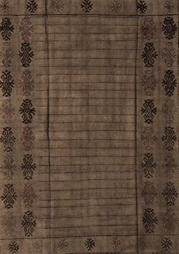 Abstract Brown Modern Rug, abs4369brn