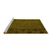 Sideview of Machine Washable Abstract Yellow Modern Rug, wshabs4369yw