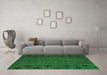 Machine Washable Abstract Green Modern Area Rugs in a Living Room,, wshabs4369grn
