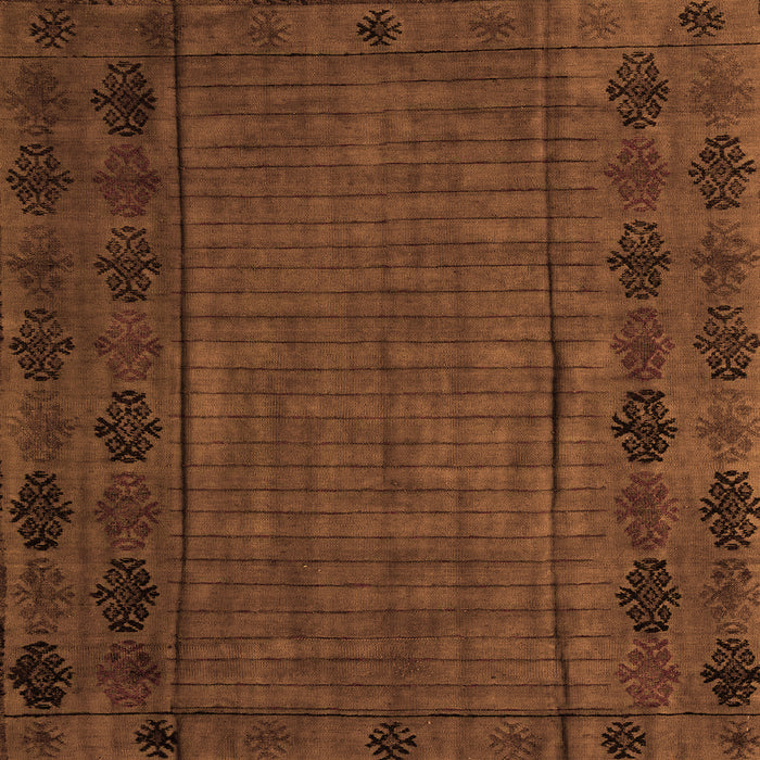 Square Machine Washable Abstract Orange Modern Area Rugs, wshabs4369org