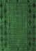 Machine Washable Abstract Emerald Green Modern Area Rugs, wshabs4369emgrn