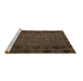 Sideview of Machine Washable Abstract Brown Modern Rug, wshabs4369brn