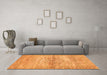 Machine Washable Abstract Orange Modern Area Rugs in a Living Room, wshabs436org