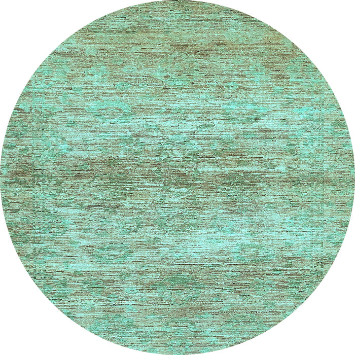 Round Abstract Light Blue Modern Rug, abs436lblu