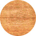 Round Abstract Orange Modern Rug, abs436org