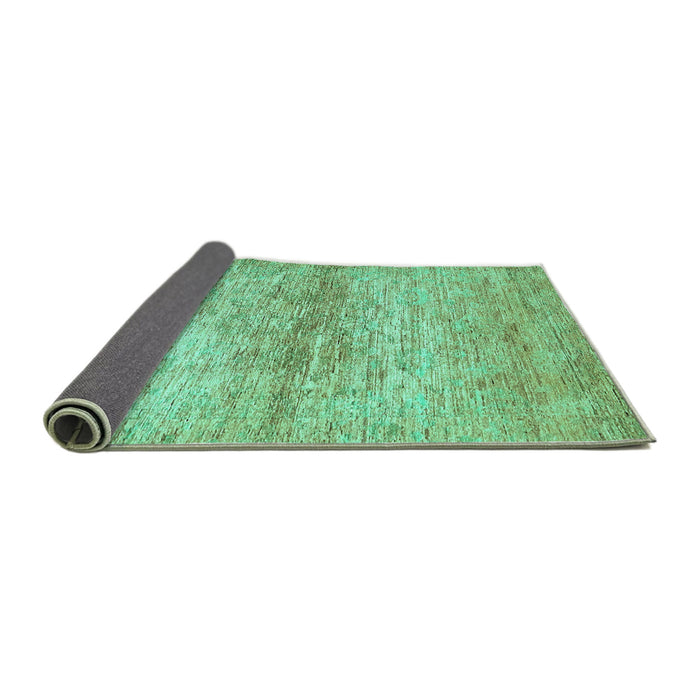 Sideview of Abstract Turquoise Modern Rug, abs436turq