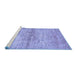 Sideview of Machine Washable Abstract Blue Modern Rug, wshabs436blu