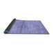 Sideview of Abstract Blue Modern Rug, abs436blu