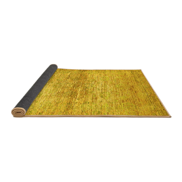 Sideview of Abstract Yellow Modern Rug, abs436yw