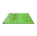 Sideview of Machine Washable Abstract Green Modern Area Rugs, wshabs436grn