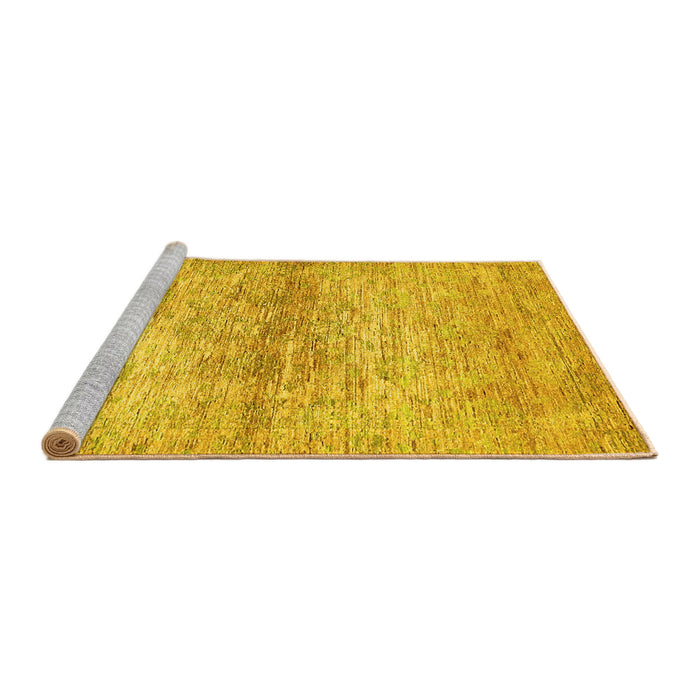 Sideview of Machine Washable Abstract Yellow Modern Rug, wshabs436yw