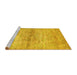 Sideview of Machine Washable Abstract Yellow Modern Rug, wshabs436yw