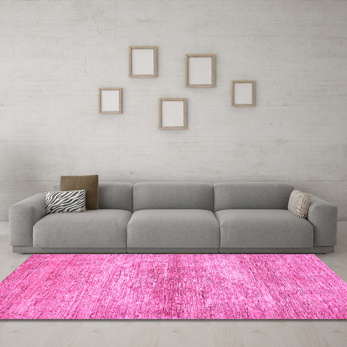 Machine Washable Abstract Pink Modern Rug in a Living Room, wshabs436pnk