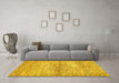 Machine Washable Abstract Yellow Modern Rug in a Living Room, wshabs436yw