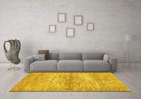 Machine Washable Abstract Yellow Modern Rug, wshabs436yw