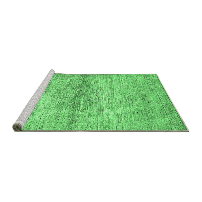 Sideview of Machine Washable Abstract Emerald Green Modern Area Rugs, wshabs436emgrn