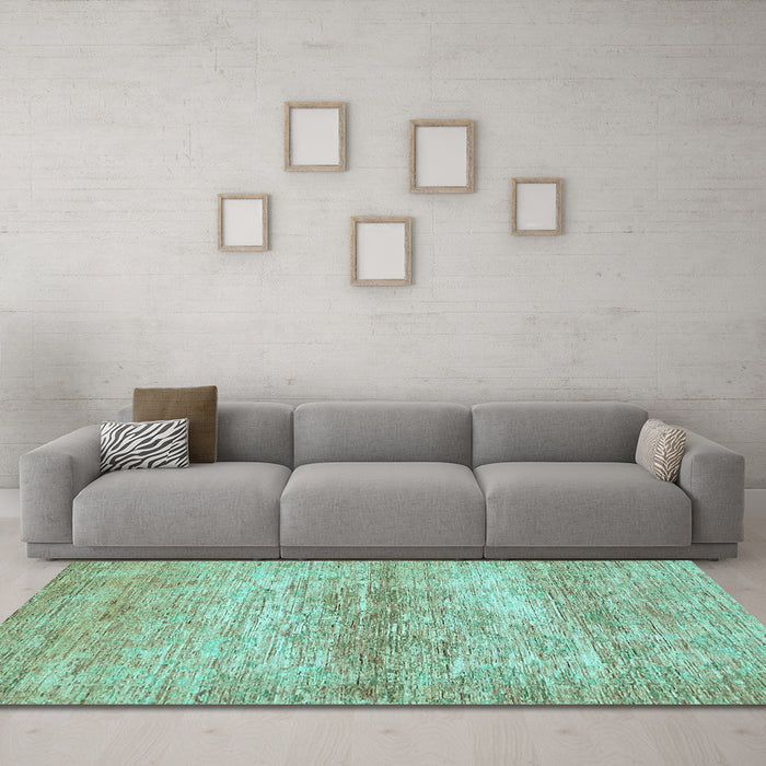 Machine Washable Abstract Light Blue Modern Rug in a Living Room, wshabs436lblu