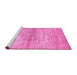 Sideview of Machine Washable Abstract Pink Modern Rug, wshabs436pnk