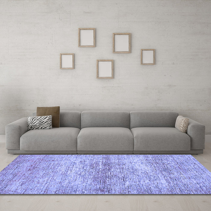 Machine Washable Abstract Blue Modern Rug in a Living Room, wshabs436blu
