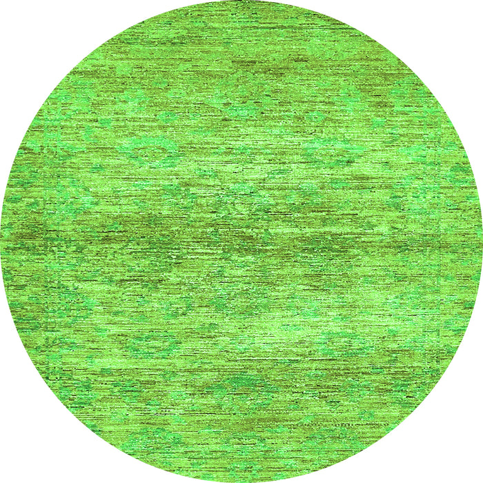 Round Abstract Green Modern Rug, abs436grn