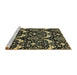 Sideview of Machine Washable Abstract Brass Green Rug, wshabs437