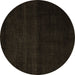 Round Abstract Brown Modern Rug, abs4370brn