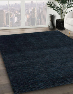 Abstract Black Modern Rug in Family Room, abs4370