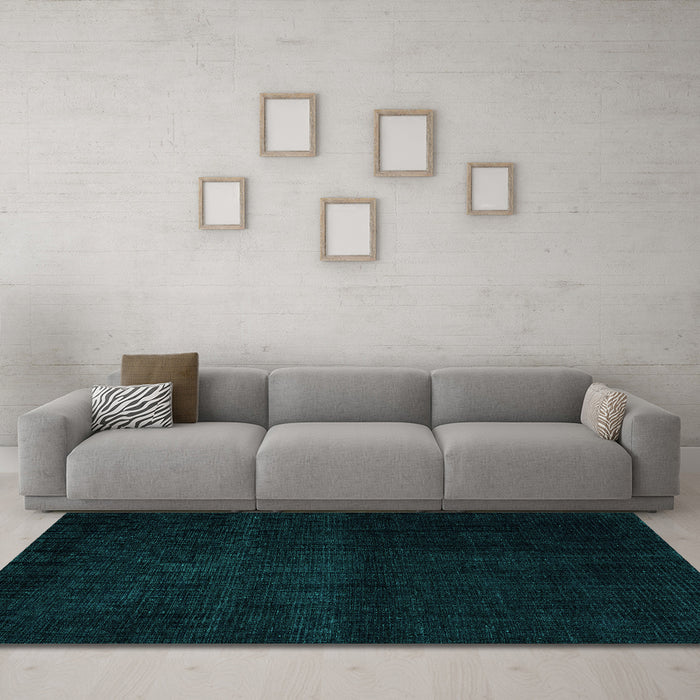 Machine Washable Abstract Turquoise Modern Area Rugs in a Living Room,, wshabs4370turq